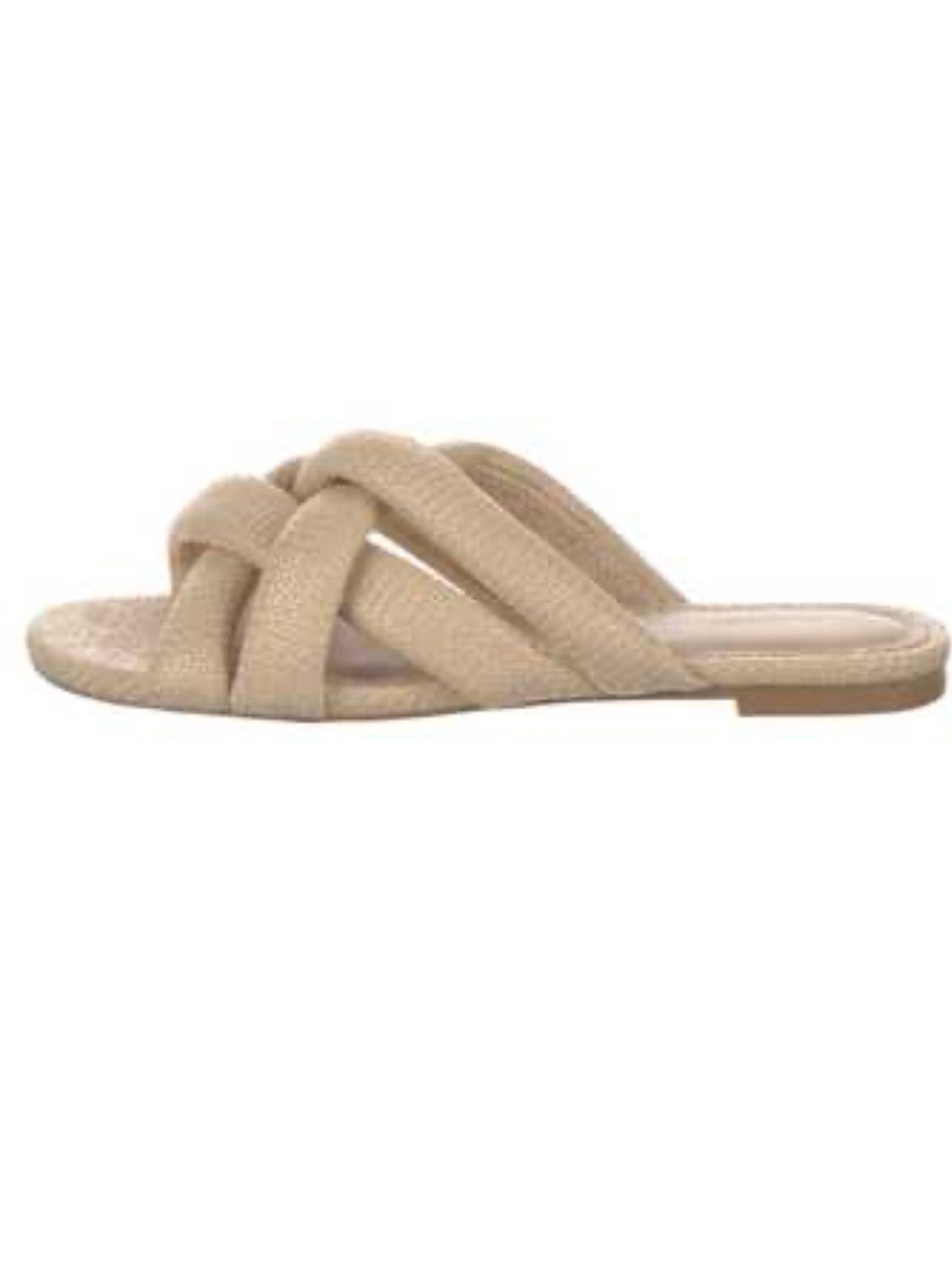 Stuart Weitzman Braided Raffia Slide Sandal in Beige